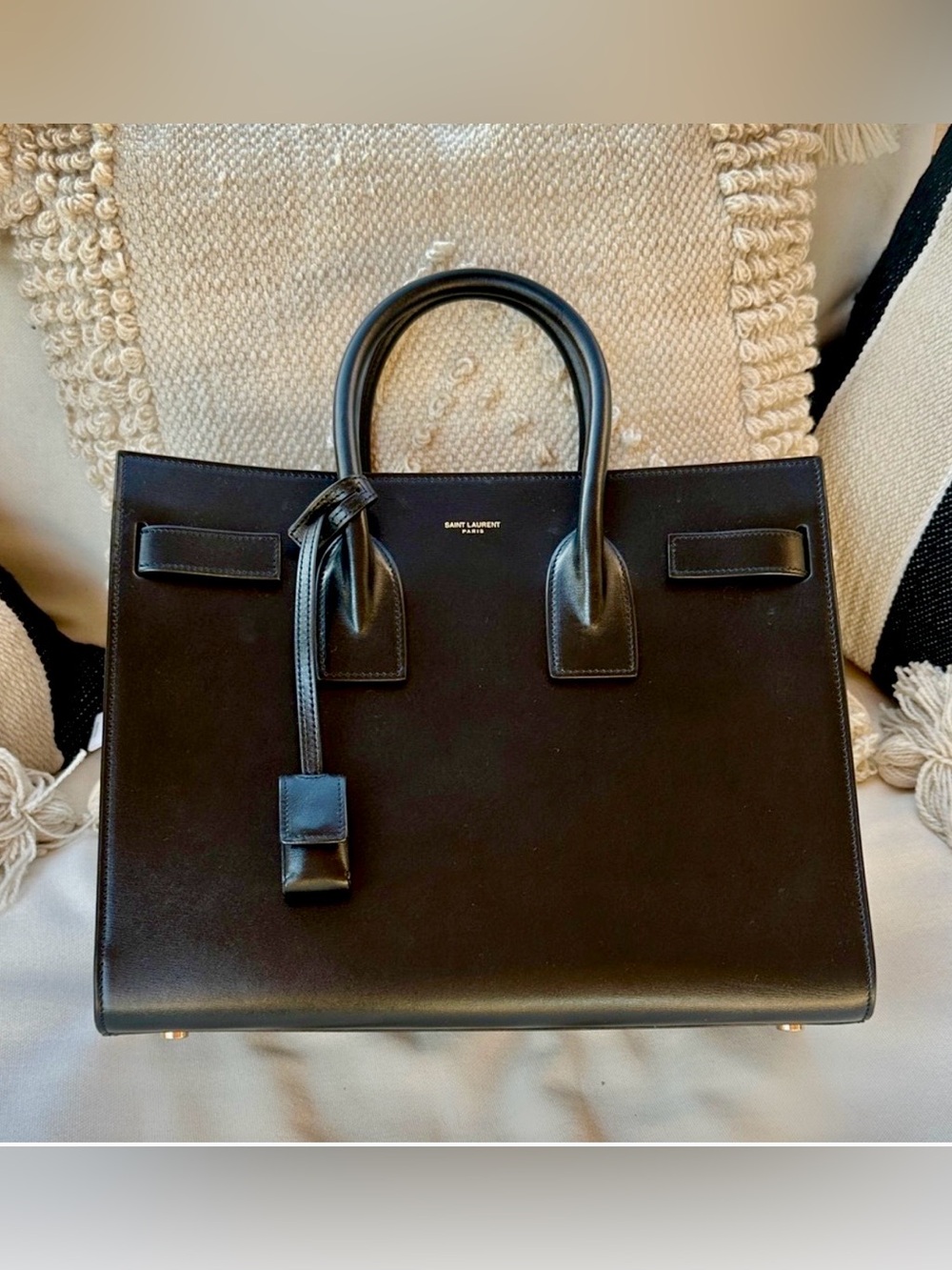 YSL Black leather Sac du jour pristine condition